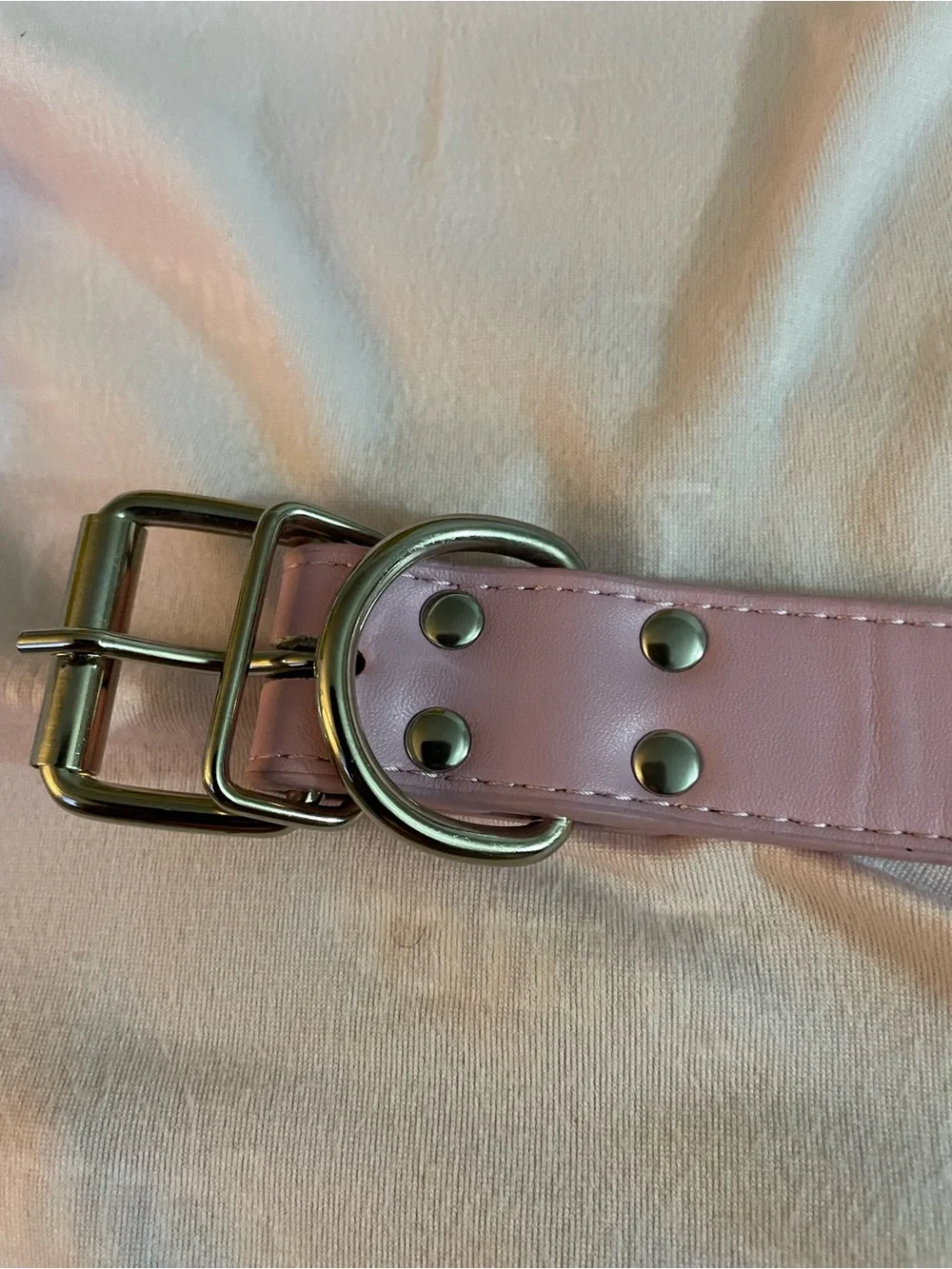 Pink Spiked Studded Pet/human Collar Small Cat Dog Adjustable 20in L NWT